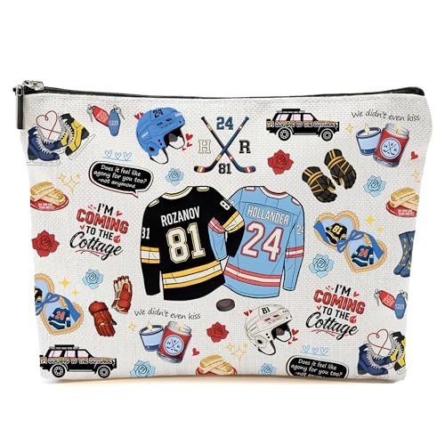 Repnalm Merch Makeup Bag for Women – Canvas Cosmetic Bag for Her, Mother, Friend (White, 10"x7"x2") - görsel 2