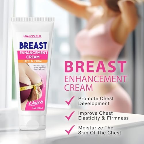 Hajoyful Breast Enhancement Cream – Fast Acting Formula for Breast Growth, Lifting & Firming – Non-Greasy Cream for Visibly Fuller & Firmer Bust Line – Easy-to-Apply Avelisse