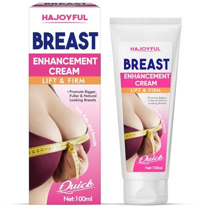 Hajoyful Breast Enhancement Cream – Fast Acting Formula for Breast Growth, Lifting & Firming – Non-Greasy Cream for Visibly Fuller & Firmer Bust Line – Easy-to-Apply Avelisse