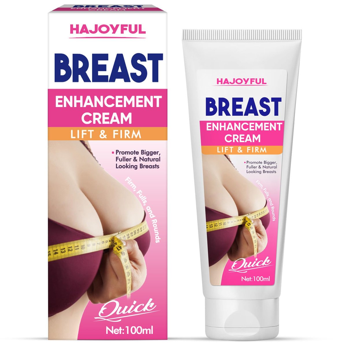 Hajoyful Breast Enhancement Cream – Fast Acting Formula for Breast Growth, Lifting & Firming – Non-Greasy Cream for Visibly Fuller & Firmer Bust Line – Easy-to-Apply Avelisse