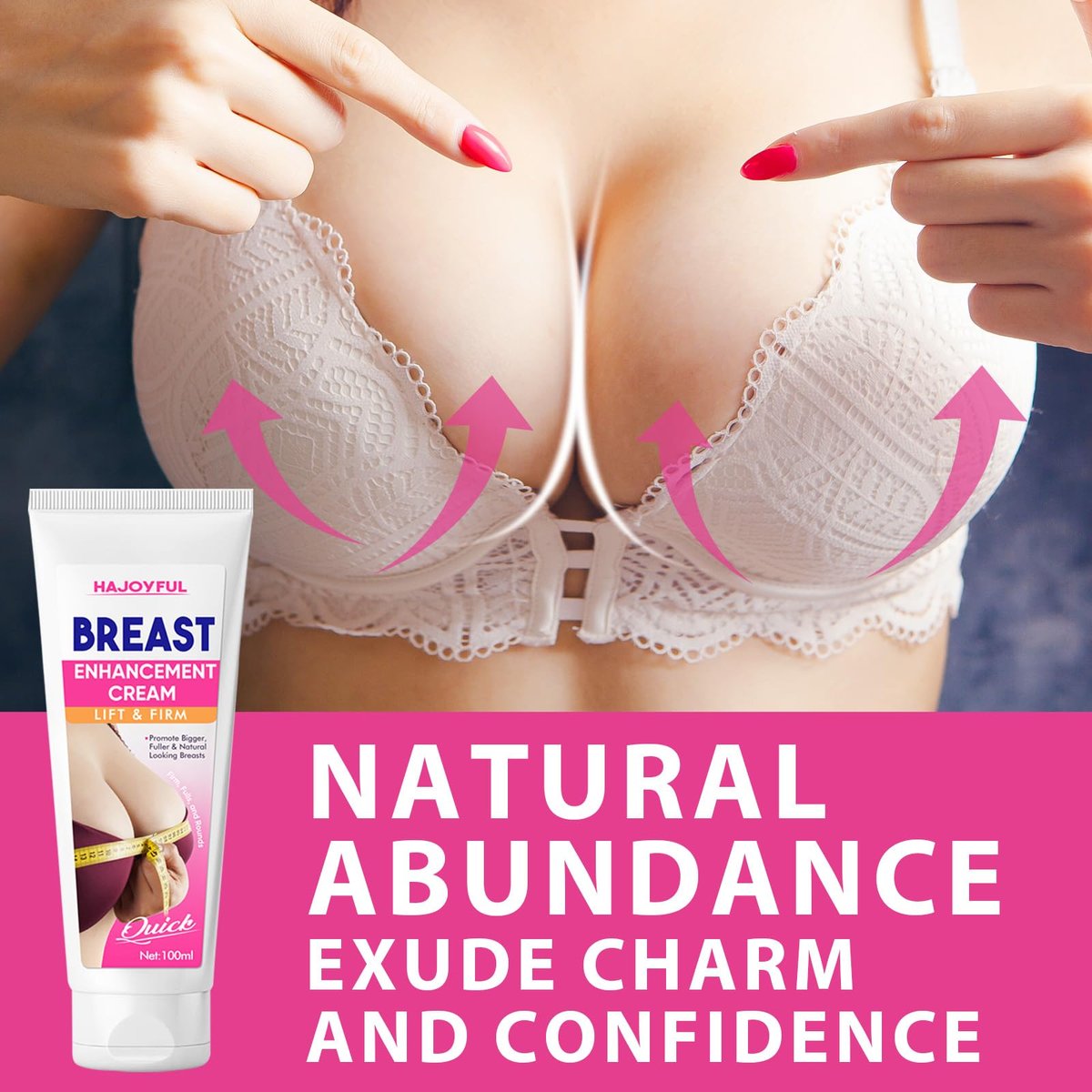 Hajoyful Breast Enhancement Cream – Fast Acting Formula for Breast Growth, Lifting & Firming – Non-Greasy Cream for Visibly Fuller & Firmer Bust Line – Easy-to-Apply Avelisse