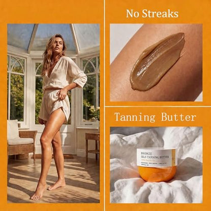 Bronze Tanning Butter – Hydrating Self-Tanning Butter for Body – No Orange Tones – 6.7 fl oz (150ml) Avelisse