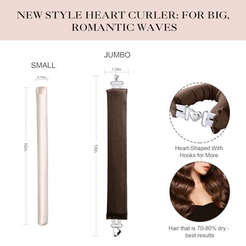 Togayu Heatless Curls Overnight Set - 6PCS Jumbo Velvet Hair Rollers for No-Damage, Effortless Curls & Waves Avelisse