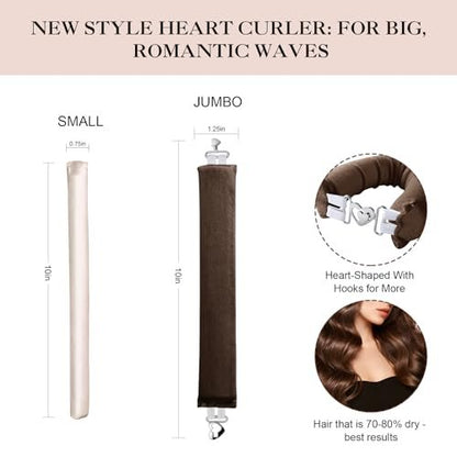 Togayu Heatless Curls Overnight Set - 6PCS Jumbo Velvet Hair Rollers for No-Damage, Effortless Curls & Waves Avelisse