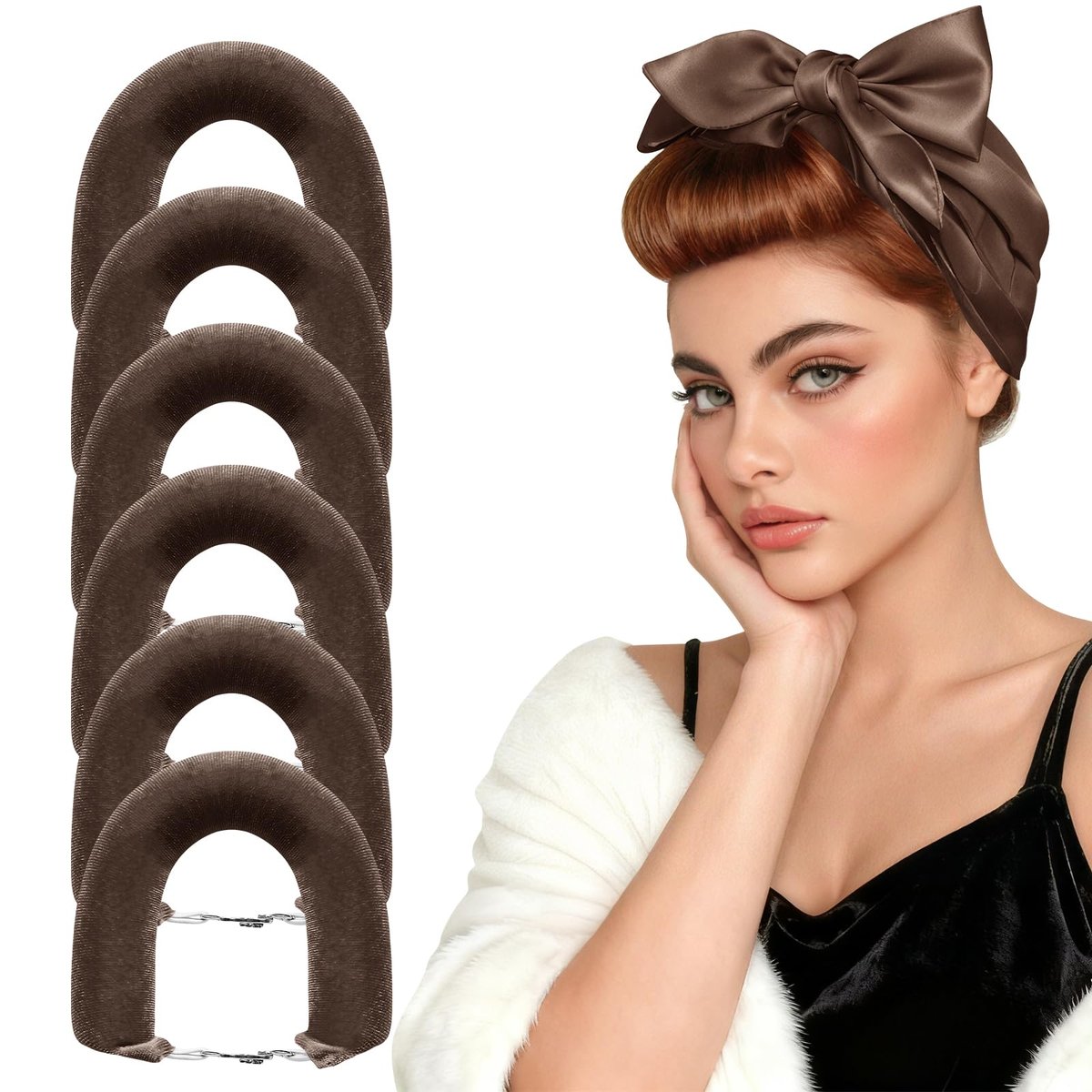 Togayu Heatless Curls Overnight Set - 6PCS Jumbo Velvet Hair Rollers for No-Damage, Effortless Curls & Waves Avelisse