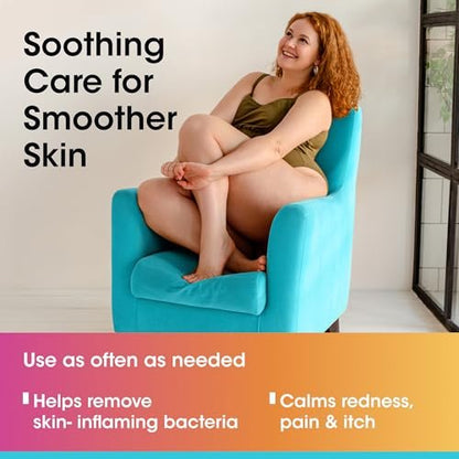 vH Essentials Bikini Skin Soothing Gel with Hypochlorous Acid 3 oz. – Post-Hair Removal Relief for Razor Bumps, Redness, and Irritation