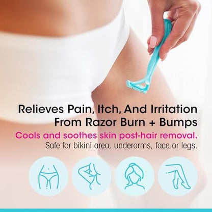 vH Essentials Bikini Skin Soothing Gel with Hypochlorous Acid 3 oz. – Post-Hair Removal Relief for Razor Bumps, Redness, and Irritation
