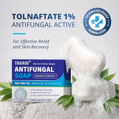 TAGRID Tea Tree Oatmeal Antifungal Soap for Sweaty Skin – Post-Workout Body Cleanser for Active Lifestyles & Gym, Gentle Daily Skin Care, 2-Pack Avelisse