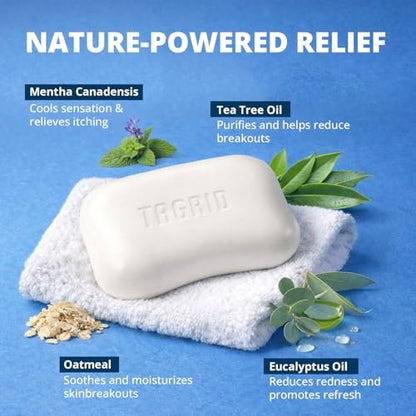 TAGRID Tea Tree Oatmeal Antifungal Soap for Sweaty Skin – Post-Workout Body Cleanser for Active Lifestyles & Gym, Gentle Daily Skin Care, 2-Pack Avelisse