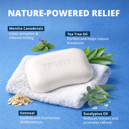 TAGRID Tea Tree Oatmeal Antifungal Soap for Sweaty Skin – Post-Workout Body Cleanser for Active Lifestyles & Gym, Gentle Daily Skin Care, 2-Pack Avelisse
