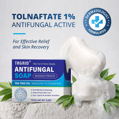 TAGRID Tea Tree Oatmeal Antifungal Soap for Sweaty Skin – Post-Workout Body Cleanser for Active Lifestyles & Gym, Gentle Daily Skin Care, 2-Pack Avelisse