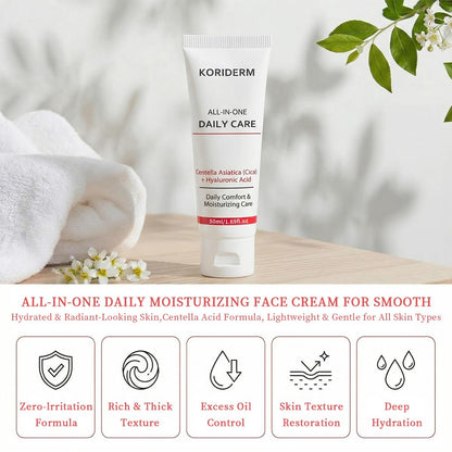 Koriderm Time Reverse Cream - All-In-One Face Moisturizer with Centella Acid, Lightweight Hydrating Cream for Radiant Skin, 1.69 fl oz Avelisse