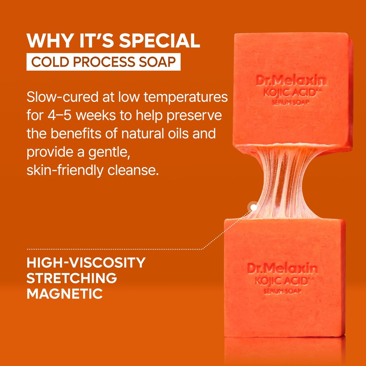 Dr.Melaxin Kojic Acid Turmeric Serum Soap with Niacinamide - Tone Care Cleansing Bar for Uneven Skin Tone & Dark Spots, 3 Botanical Oils for Deep Cleansing, Facial & Body Soap - görsel 9
