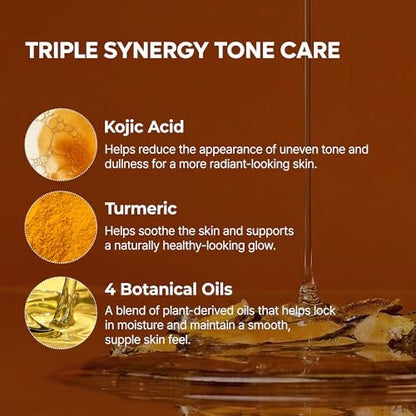 Dr.Melaxin Kojic Acid Turmeric Serum Soap with Niacinamide - Tone Care Cleansing Bar for Uneven Skin Tone & Dark Spots, 3 Botanical Oils for Deep Cleansing, Facial & Body Soap