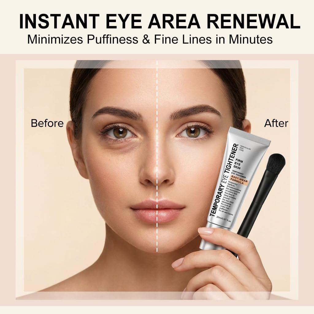 Perfection Eye Tightener Cream - Instant Firming & Anti-Aging Eye Cream for Puffiness, Fine Lines & Wrinkles - Lightweight Gentle Formula for All Skin Types - 2-Pack with 2 Brushes (Silver) - görsel 7