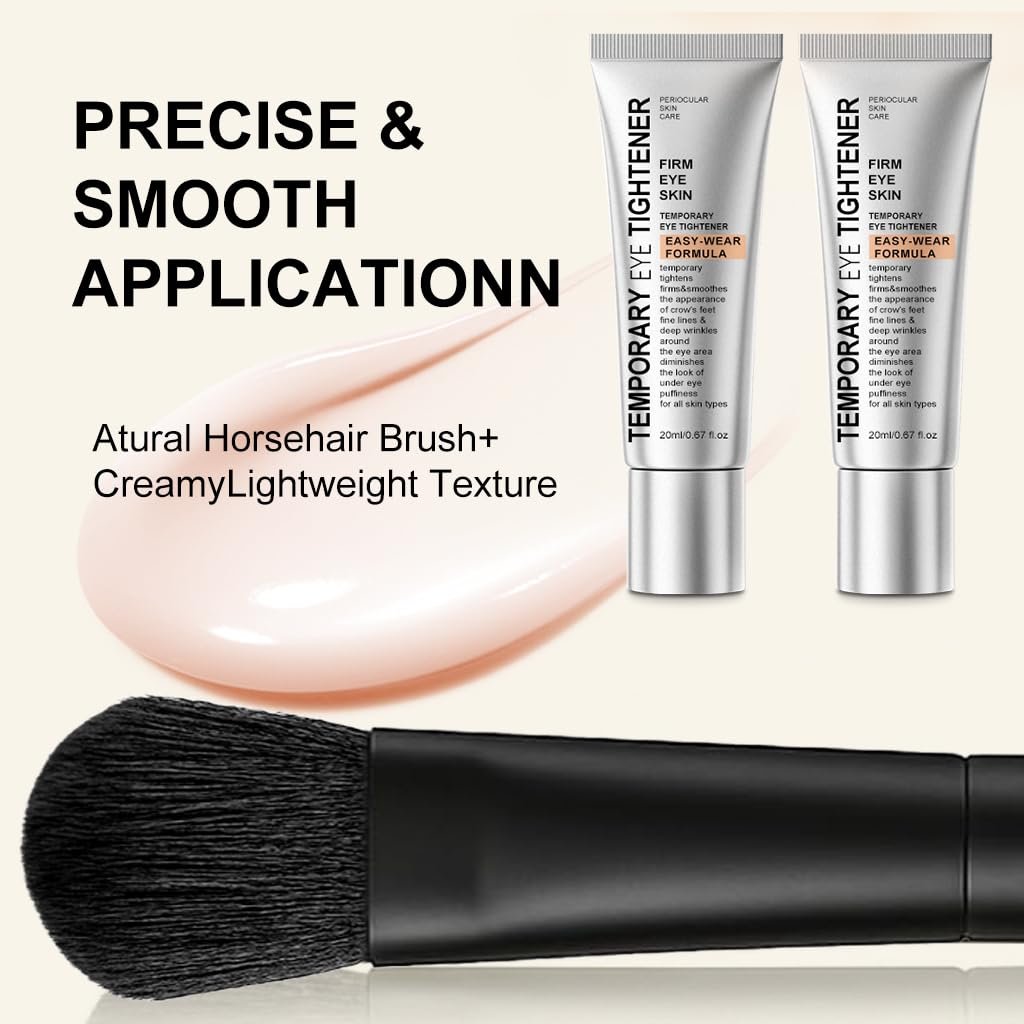 Perfection Eye Tightener Cream - Instant Firming & Anti-Aging Eye Cream for Puffiness, Fine Lines & Wrinkles - Lightweight Gentle Formula for All Skin Types - 2-Pack with 2 Brushes (Silver) - görsel 9
