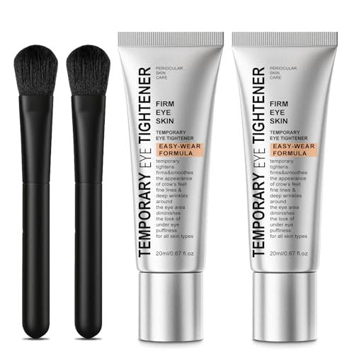 Perfection Eye Tightener Cream - Instant Firming & Anti-Aging Eye Cream for Puffiness, Fine Lines & Wrinkles - Lightweight Gentle Formula for All Skin Types - 2-Pack with 2 Brushes (Silver) - görsel 2