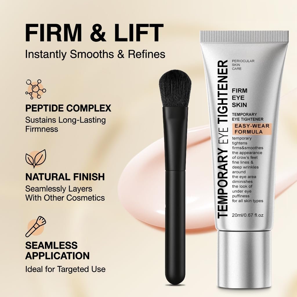 Perfection Eye Tightener Cream - Instant Firming & Anti-Aging Eye Cream for Puffiness, Fine Lines & Wrinkles - Lightweight Gentle Formula for All Skin Types - 2-Pack with 2 Brushes (Silver) - görsel 11