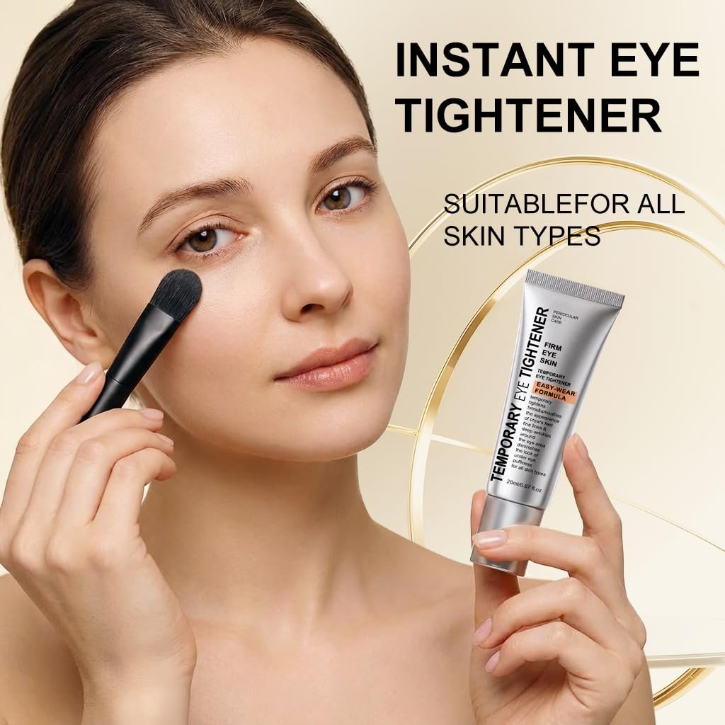 Perfection Eye Tightener Cream - Instant Firming & Anti-Aging Eye Cream for Puffiness, Fine Lines & Wrinkles - Lightweight Gentle Formula for All Skin Types - 2-Pack with 2 Brushes (Silver) - görsel 3