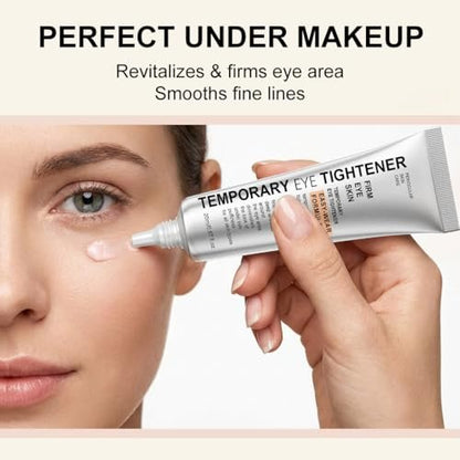 Perfection Eye Tightener Cream - Instant Firming & Anti-Aging Eye Cream for Puffiness, Fine Lines & Wrinkles - Lightweight Gentle Formula for All Skin Types - 2-Pack with 2 Brushes (Silver)