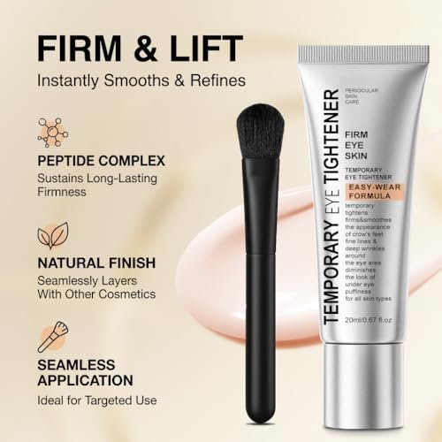 Perfection Eye Tightener Cream - Instant Firming & Anti-Aging Eye Cream for Puffiness, Fine Lines & Wrinkles - Lightweight Gentle Formula for All Skin Types - 2-Pack with 2 Brushes (Silver) - görsel 12