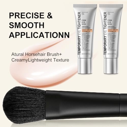 Perfection Eye Tightener Cream - Instant Firming & Anti-Aging Eye Cream for Puffiness, Fine Lines & Wrinkles - Lightweight Gentle Formula for All Skin Types - 2-Pack with 2 Brushes (Silver) - görsel 10