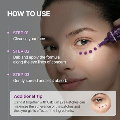Dr.Melaxin Calcium Bonding Eye Cream with Peptides & Rebornic - Firming Eye Treatment for Wrinkles, Puffy Eyes, Dark Circles & Hydrating Care, 0.51 fl.oz Avelisse