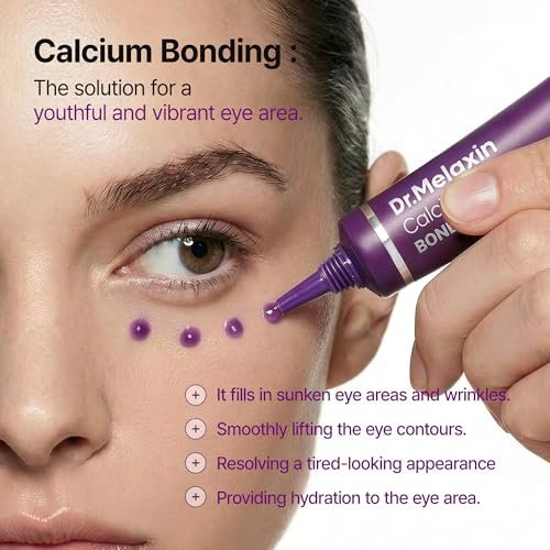 Dr.Melaxin Calcium Bonding Eye Cream with Peptides & Rebornic - Firming Eye Treatment for Wrinkles, Puffy Eyes, Dark Circles & Hydrating Care, 0.51 fl.oz Avelisse