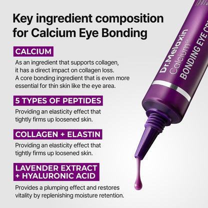 Dr.Melaxin Calcium Bonding Eye Cream with Peptides & Rebornic - Firming Eye Treatment for Wrinkles, Puffy Eyes, Dark Circles & Hydrating Care, 0.51 fl.oz Avelisse