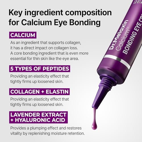 Dr.Melaxin Calcium Bonding Eye Cream with Peptides & Rebornic - Firming Eye Treatment for Wrinkles, Puffy Eyes, Dark Circles & Hydrating Care, 0.51 fl.oz Avelisse