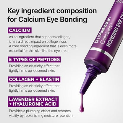 Dr.Melaxin Calcium Bonding Eye Cream with Peptides & Rebornic - Firming Eye Treatment for Wrinkles, Puffy Eyes, Dark Circles & Hydrating Care, 0.51 fl.oz Avelisse