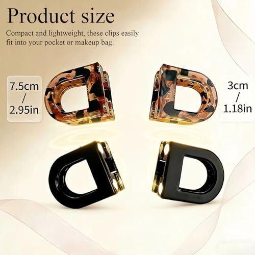 Mini Magnetic Hair Clips for Women – Lightweight, Firm Hold, No Crease – Black Flat Claw Clips for Daily Office Use Avelisse