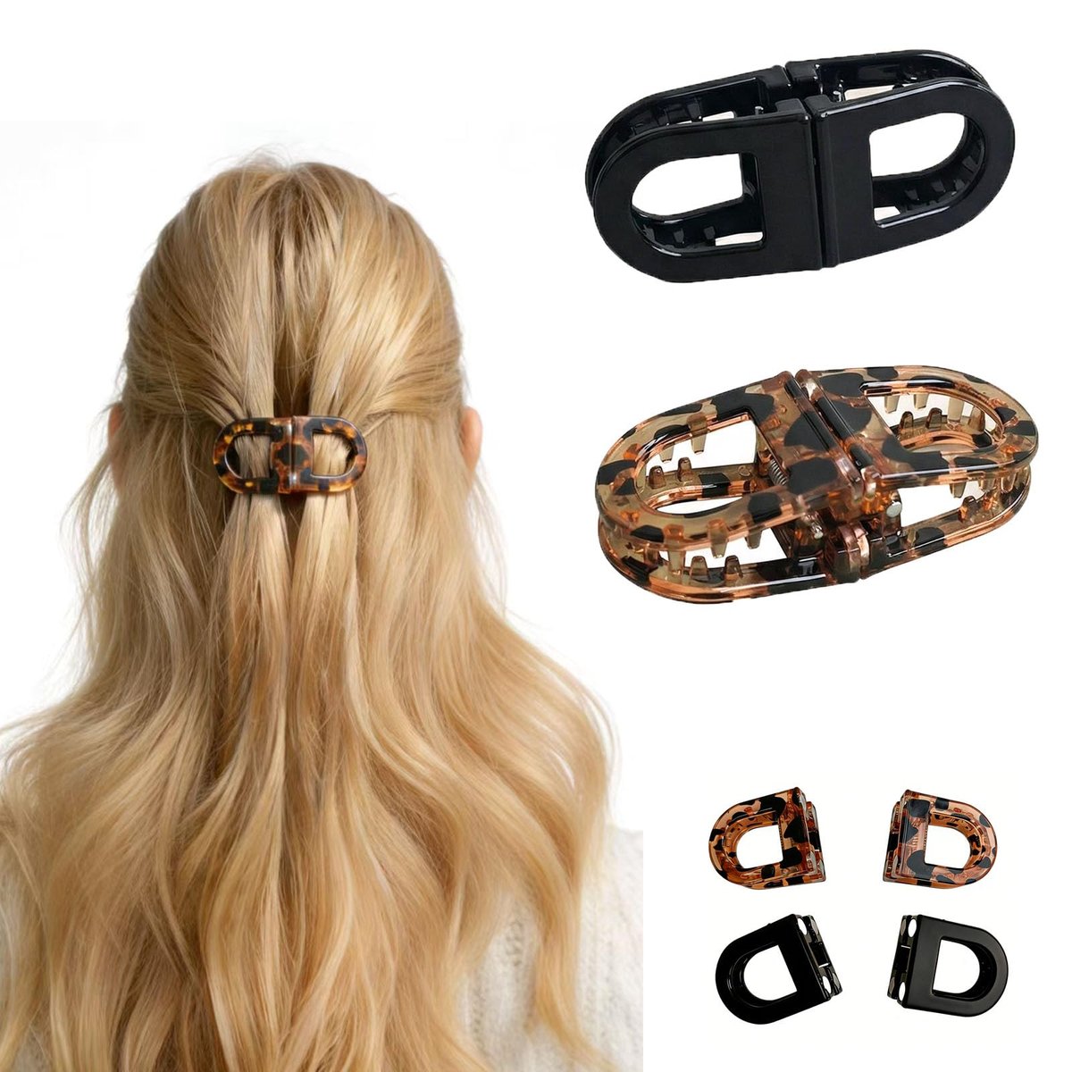 Mini Magnetic Hair Clips for Women – Lightweight, Firm Hold, No Crease – Black Flat Claw Clips for Daily Office Use Avelisse