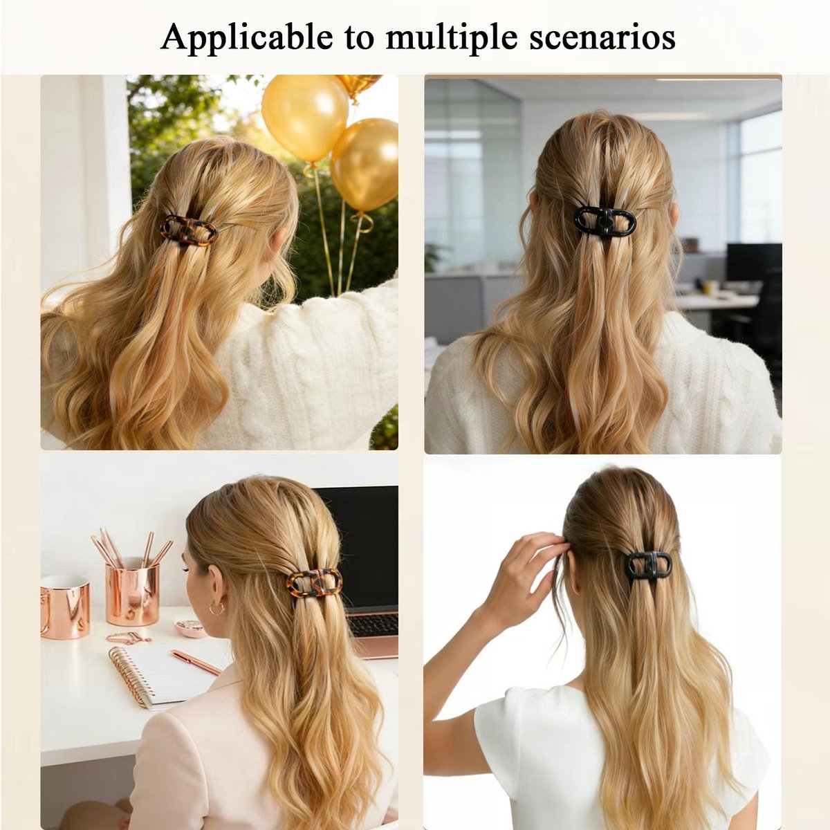 Mini Magnetic Hair Clips for Women – Lightweight, Firm Hold, No Crease – Black Flat Claw Clips for Daily Office Use Avelisse