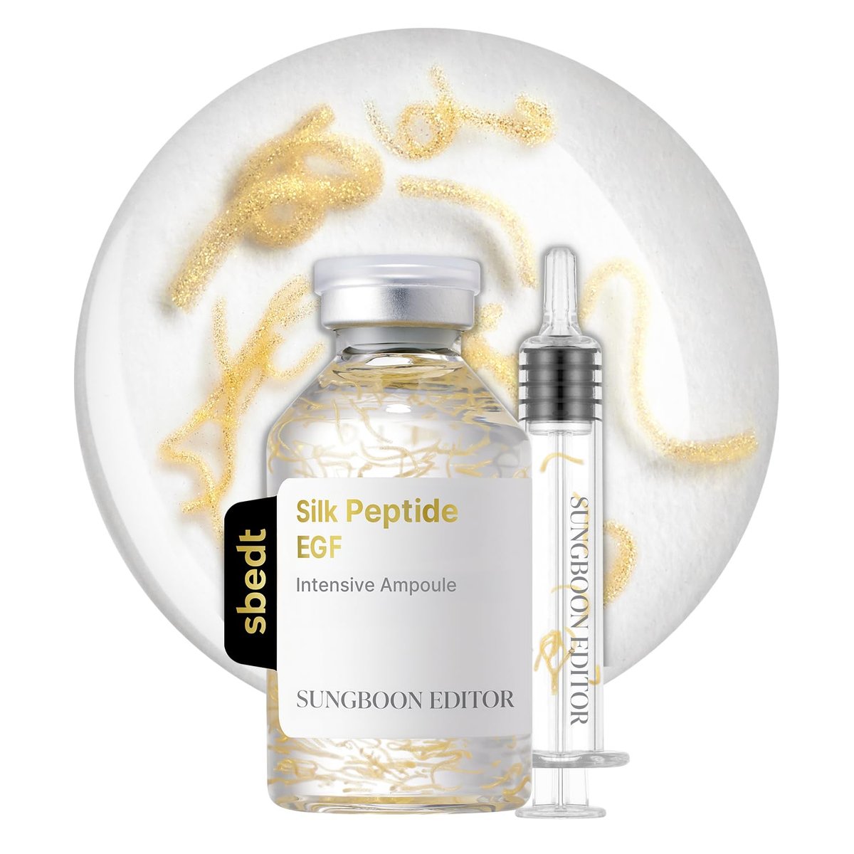 SUNGBOON EDITOR Glow Intensive Silk Peptide EGF Ampoule - Copper Peptides Serum with Collagen & Multi Peptides for Hydrated, Smooth-Looking Skin, 1.35 fl oz Avelisse