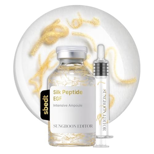 SUNGBOON EDITOR Glow Intensive Silk Peptide EGF Ampoule - Copper Peptides Serum with Collagen & Multi Peptides for Hydrated, Smooth-Looking Skin, 1.35 fl oz Avelisse
