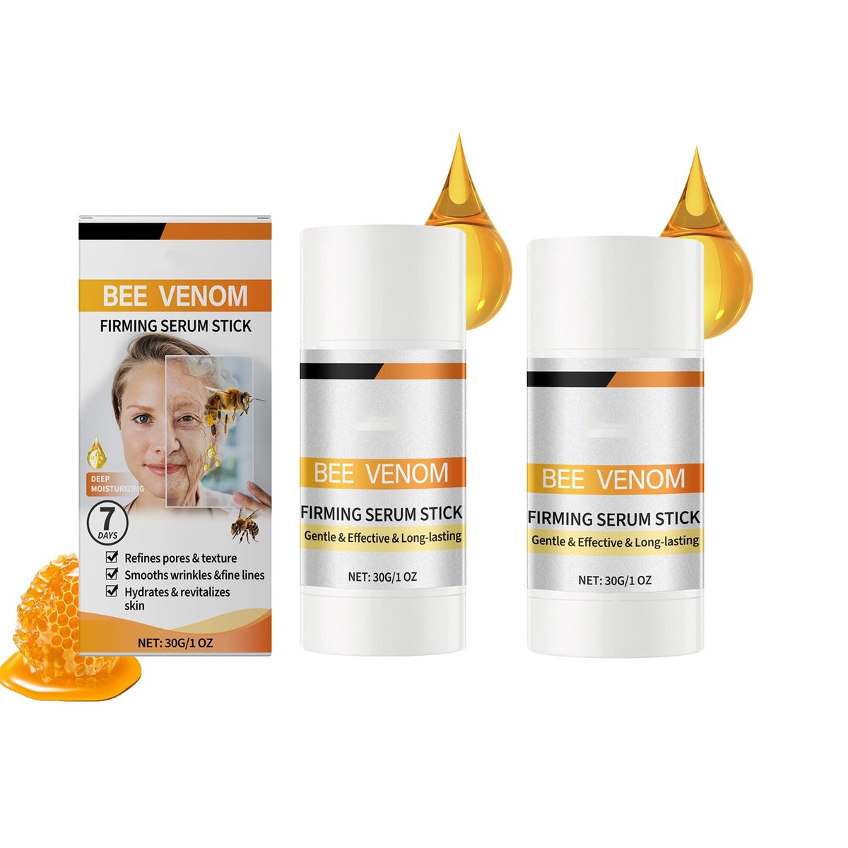 DASIUIP Bee Venom Firming Serum Stick – Anti-Aging Face & Body Tightening Cream for Women & Men (2-Pack) Avelisse