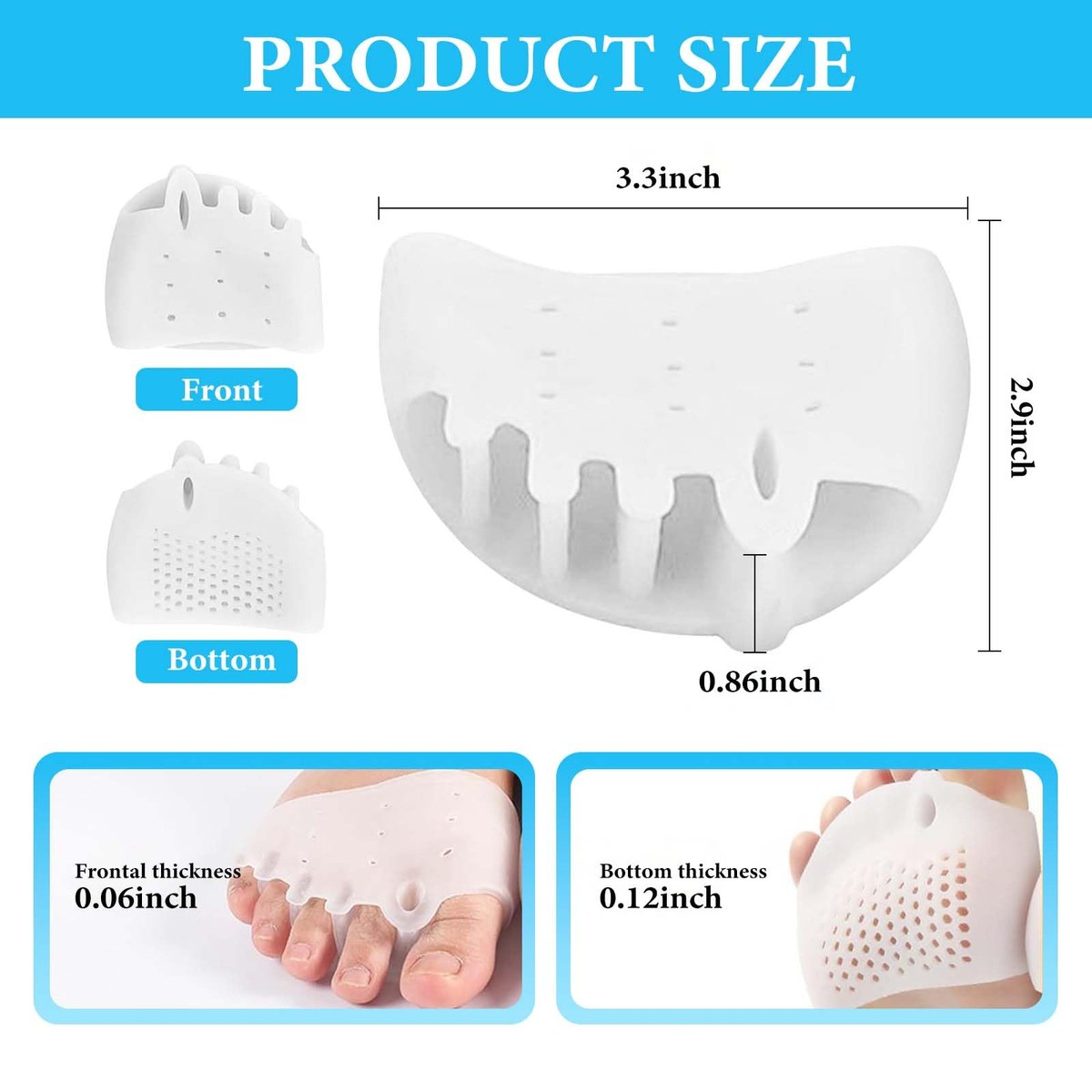 Toe Separators for Women & Men – Breathable Bunion Corrector & Toe Spacers for Morton's Neuroma, Blisters, Diabetic Feet, Hammer Toe – Rapid Pain Relief (8 PCS, 4 Colors) Avelisse