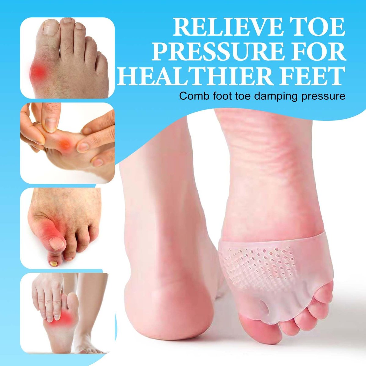 Toe Separators for Women & Men – Breathable Bunion Corrector & Toe Spacers for Morton's Neuroma, Blisters, Diabetic Feet, Hammer Toe – Rapid Pain Relief (8 PCS, 4 Colors) Avelisse