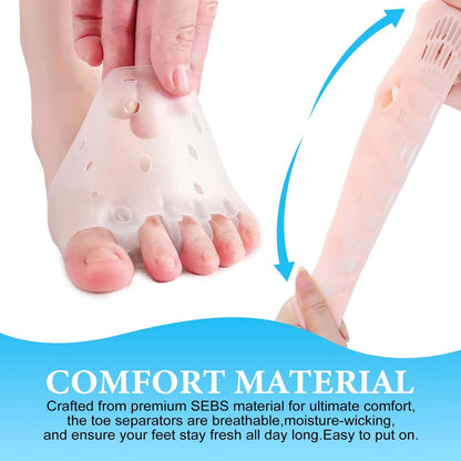 Toe Separators for Women & Men – Breathable Bunion Corrector & Toe Spacers for Morton's Neuroma, Blisters, Diabetic Feet, Hammer Toe – Rapid Pain Relief (8 PCS, 4 Colors) Avelisse