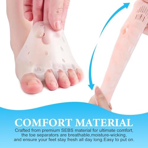 Toe Separators for Women & Men – Breathable Bunion Corrector & Toe Spacers for Morton's Neuroma, Blisters, Diabetic Feet, Hammer Toe – Rapid Pain Relief (8 PCS, 4 Colors) Avelisse