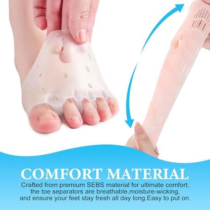 Toe Separators for Women & Men – Breathable Bunion Corrector & Toe Spacers for Morton's Neuroma, Blisters, Diabetic Feet, Hammer Toe – Rapid Pain Relief (8 PCS, 4 Colors) Avelisse