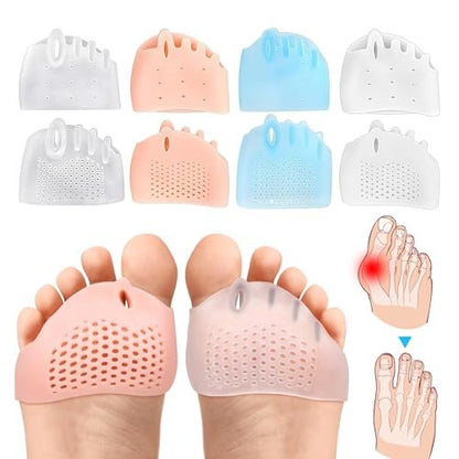 Toe Separators for Women & Men – Breathable Bunion Corrector & Toe Spacers for Morton's Neuroma, Blisters, Diabetic Feet, Hammer Toe – Rapid Pain Relief (8 PCS, 4 Colors) Avelisse