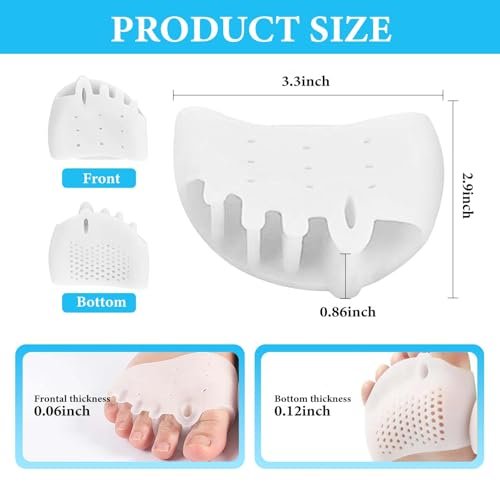 Toe Separators for Women & Men – Breathable Bunion Corrector & Toe Spacers for Morton's Neuroma, Blisters, Diabetic Feet, Hammer Toe – Rapid Pain Relief (8 PCS, 4 Colors) Avelisse