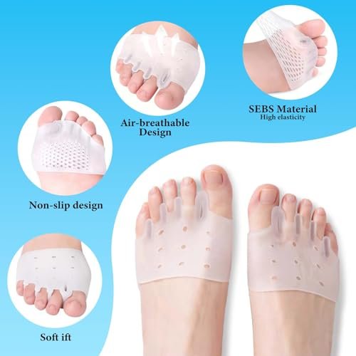 Toe Separators for Women & Men – Breathable Bunion Corrector & Toe Spacers for Morton's Neuroma, Blisters, Diabetic Feet, Hammer Toe – Rapid Pain Relief (8 PCS, 4 Colors) Avelisse