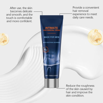 2026 New Painless Hair Removal Cream for Men – Fast-Acting Gentle Depilatory for Intimate & Body Grooming, Moisturizing Soothing Formula, 3.53 oz Avelisse