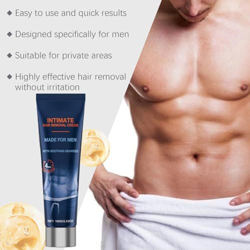 2026 New Painless Hair Removal Cream for Men – Fast-Acting Gentle Depilatory for Intimate & Body Grooming, Moisturizing Soothing Formula, 3.53 oz Avelisse