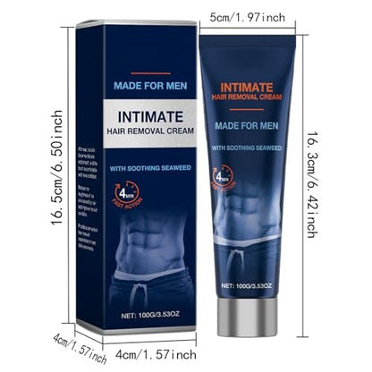 2026 New Painless Hair Removal Cream for Men – Fast-Acting Gentle Depilatory for Intimate & Body Grooming, Moisturizing Soothing Formula, 3.53 oz Avelisse
