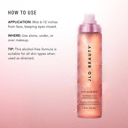 JLO BEAUTY That Glow Mist Hydrating Face Spray – Niacinamide, Hyaluronic Acid & Ceramide Complex – Refreshing Vitamin Mist for Instant Glow & Dewy Skin, 4 oz Avelisse