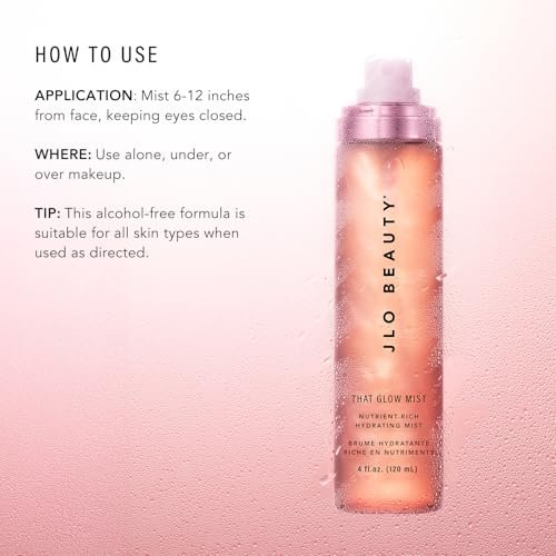 JLO BEAUTY That Glow Mist Hydrating Face Spray – Niacinamide, Hyaluronic Acid & Ceramide Complex – Refreshing Vitamin Mist for Instant Glow & Dewy Skin, 4 oz Avelisse
